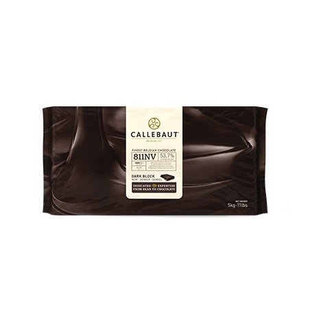 CALLEBAUT 811NV-120 FONDANT CHOCOLADE BLOK 55%  VERPAKT KARTON VAN 5X5KG  KG