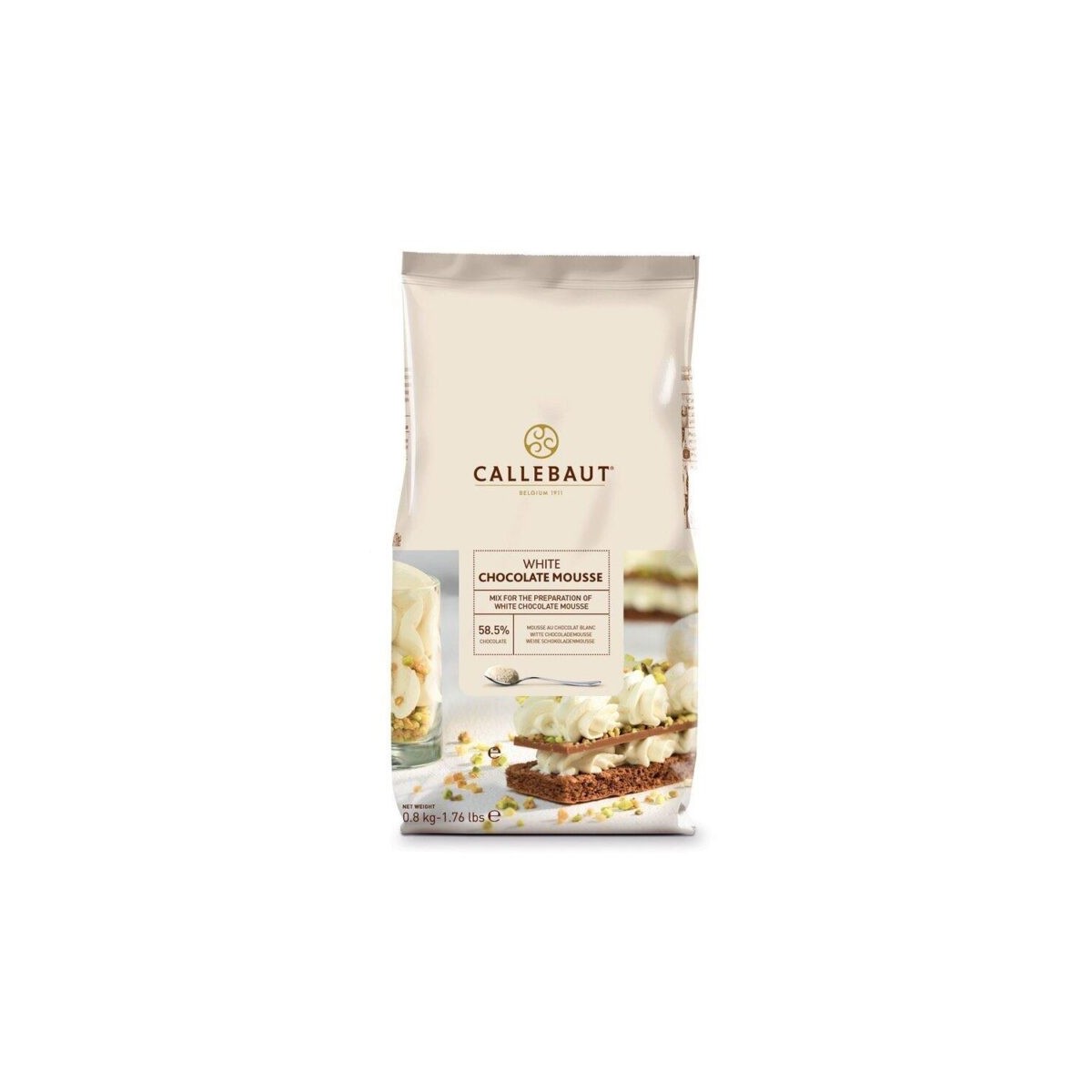 CALLEBAUT CHW-MO-W-X27 MIX FOR WHITE CHOCOLATE MOUSSE 10 SACHETS X 0,8KG  SACHET