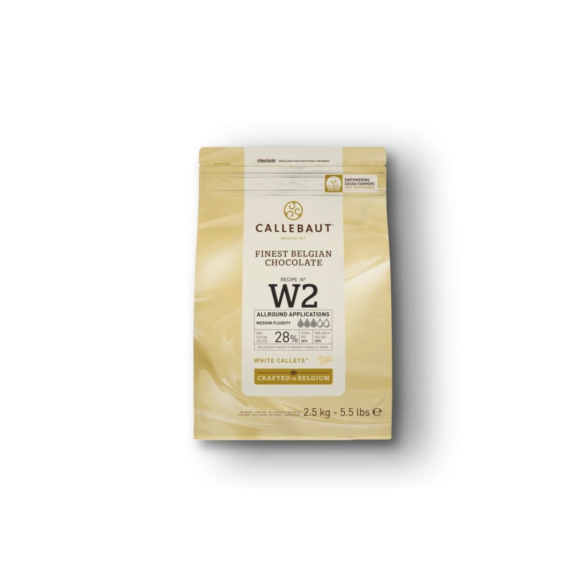 CALLEBAUT CW2-E4-U71 WHITE 26% CALLETS IN BOX OF 8 BAGS X 2,5KG  KG