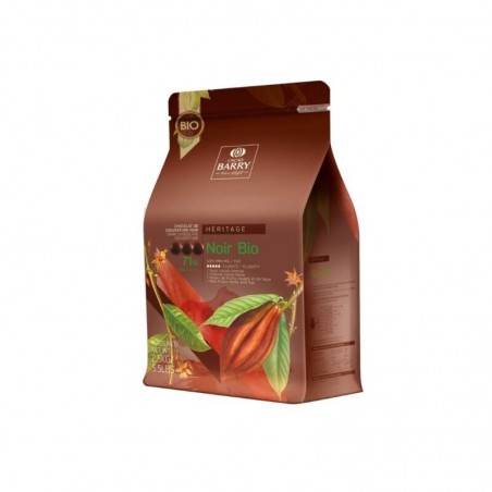 Chocolat de couverture fondant 72% Bio 2.5kg