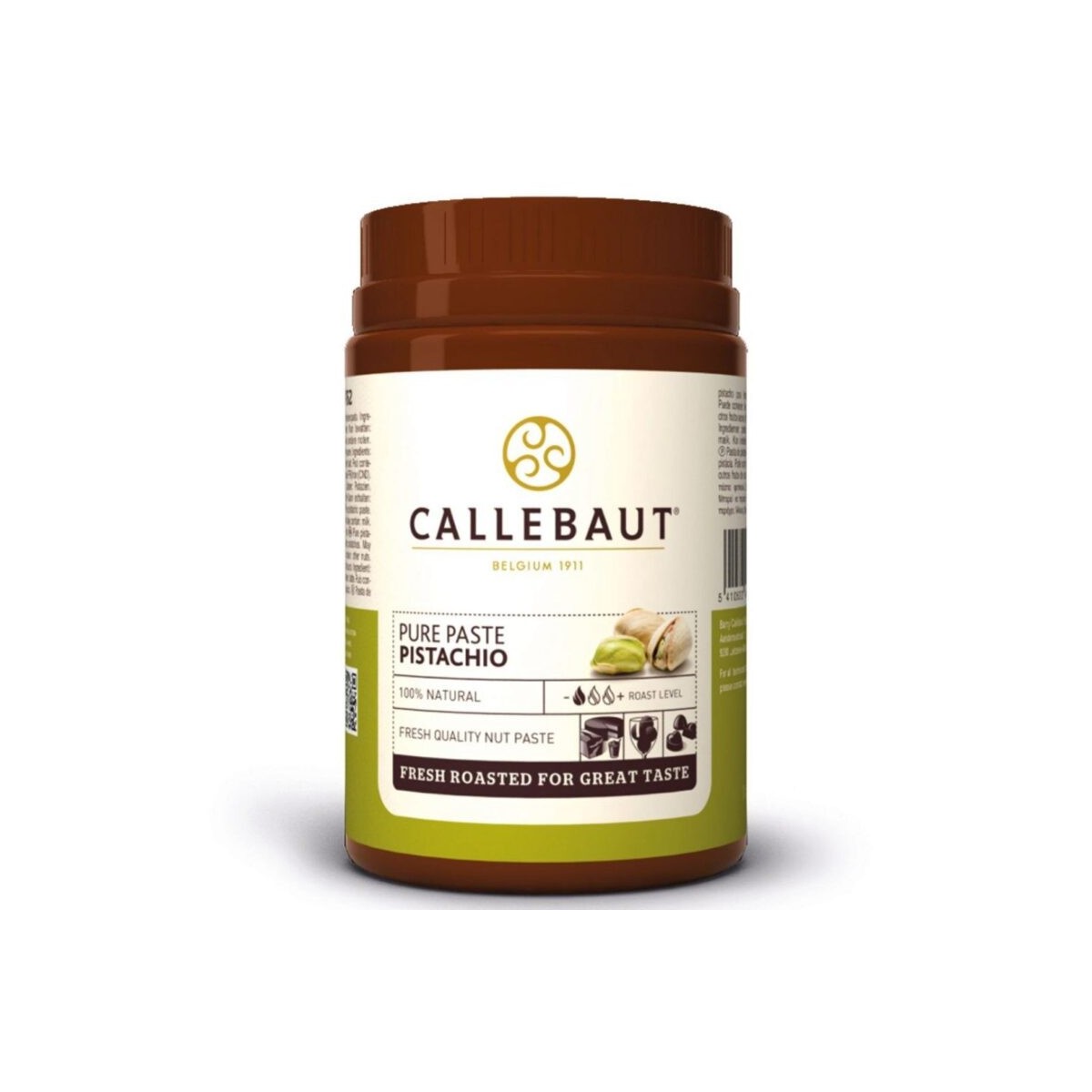 CALLEBAUT NPO-PI1-T62/NPO-PI1-E4-18A PURE PISTACHIO PASTE BOX OF 4 POTS X 1KGKG