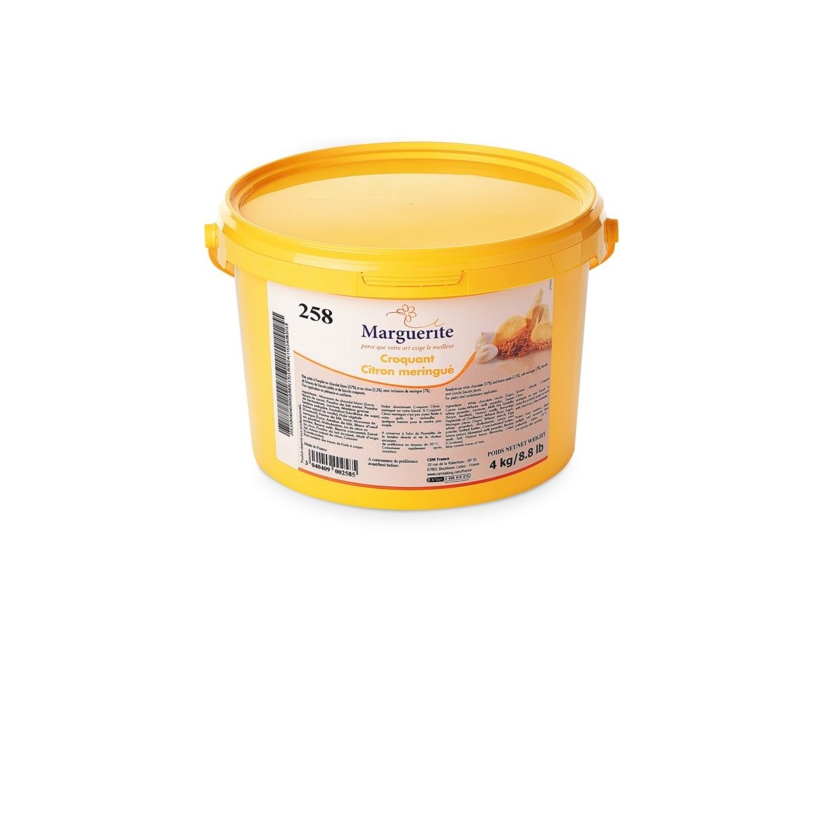 DEBCO CRUNCHY LEMON MERINGUE MERINGUE MARGUERITE BUCKET 4 KG ON/ORDER