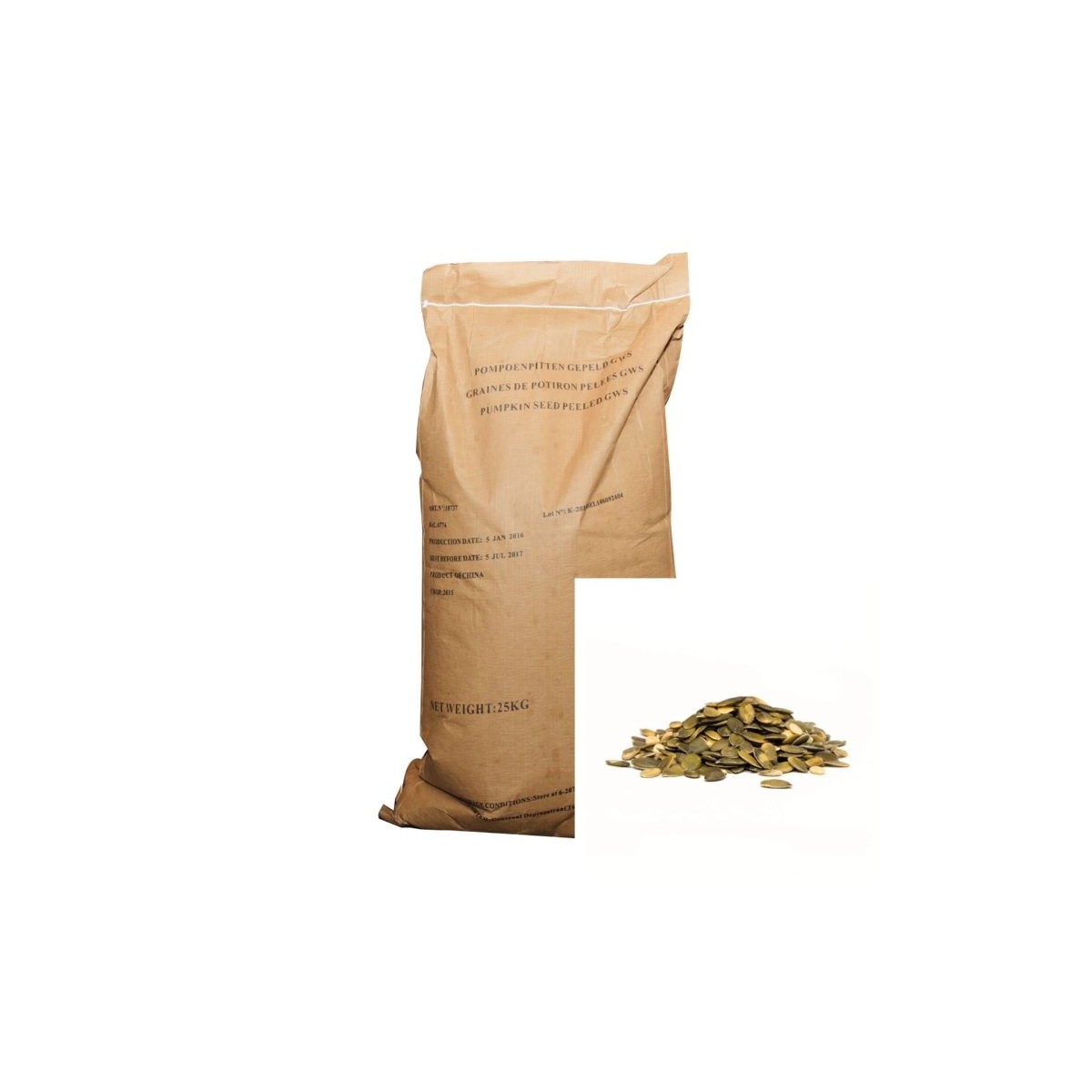 PEELED PUMPKIN SEEDS 25KG  SACK 