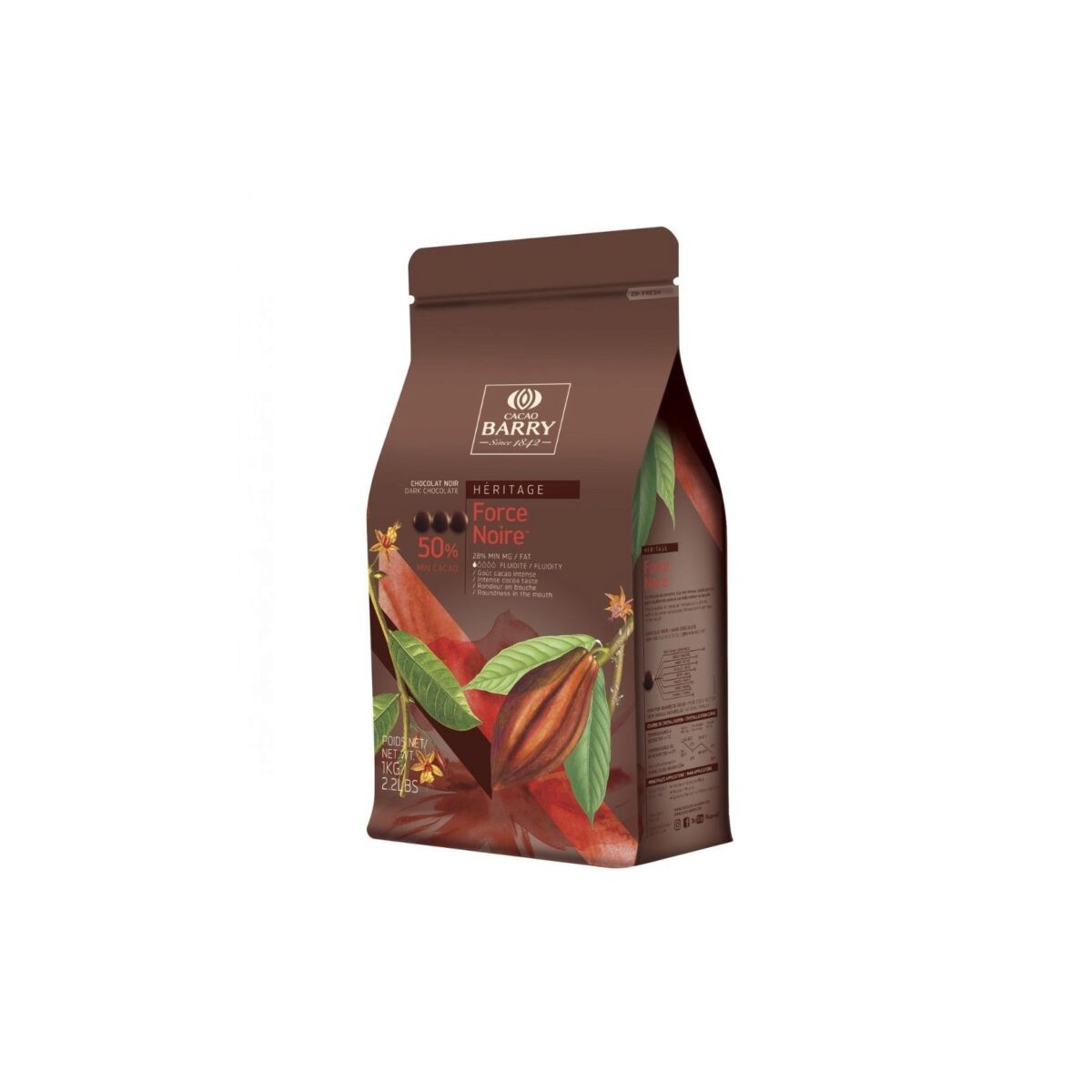 BARRY CHD-X50FNOI-E1-U68 DARK CHOCOLATE 50% BOX OF 6 BAGS X 1KGBAG