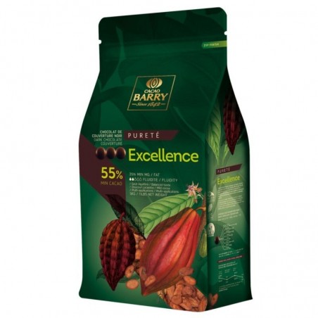 BARRY CHD-R55EXEL-804 EXCELLENCE 55% DARK CALLETS BULK 20KG  BOX