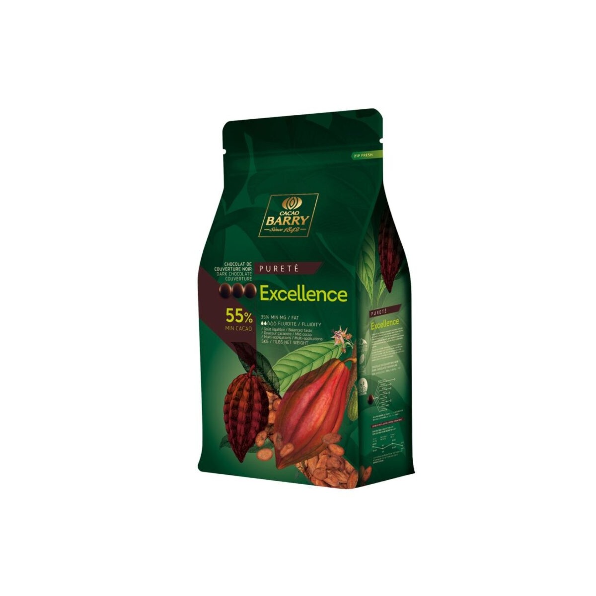 BARRY CHD-R55EXEL-804 EXCELLENCE 55% DARK CALLETS BULK 20KG  BOX