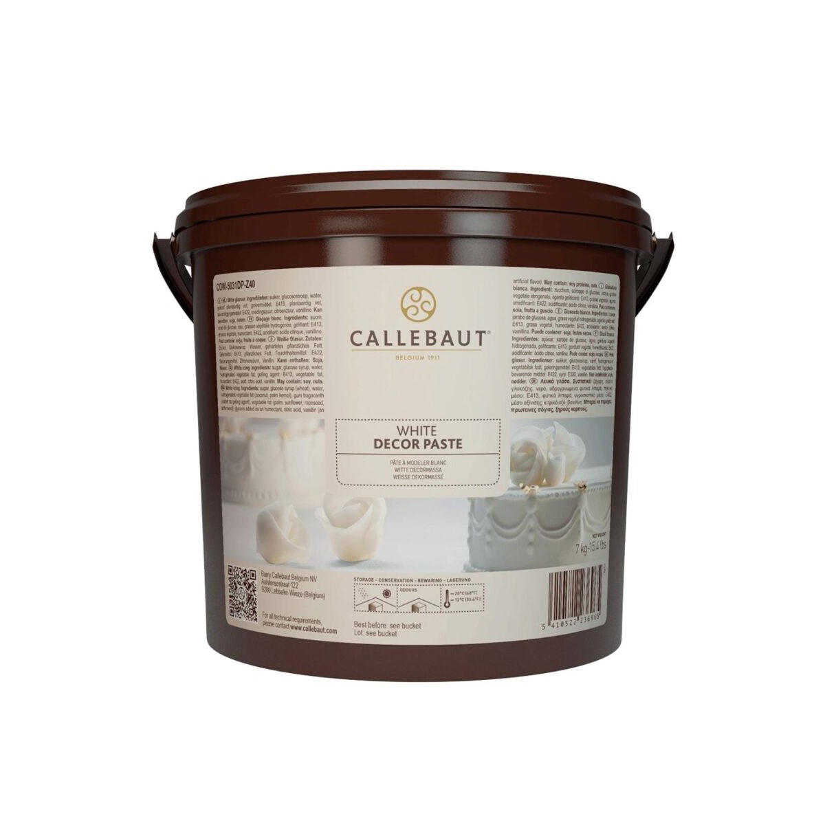 CALLEBAUT COW-5031DP-Z40 WHITE ICE CREAM COATING PASTE BOX OF 2 BUCKETS X 7KG  BUCKET