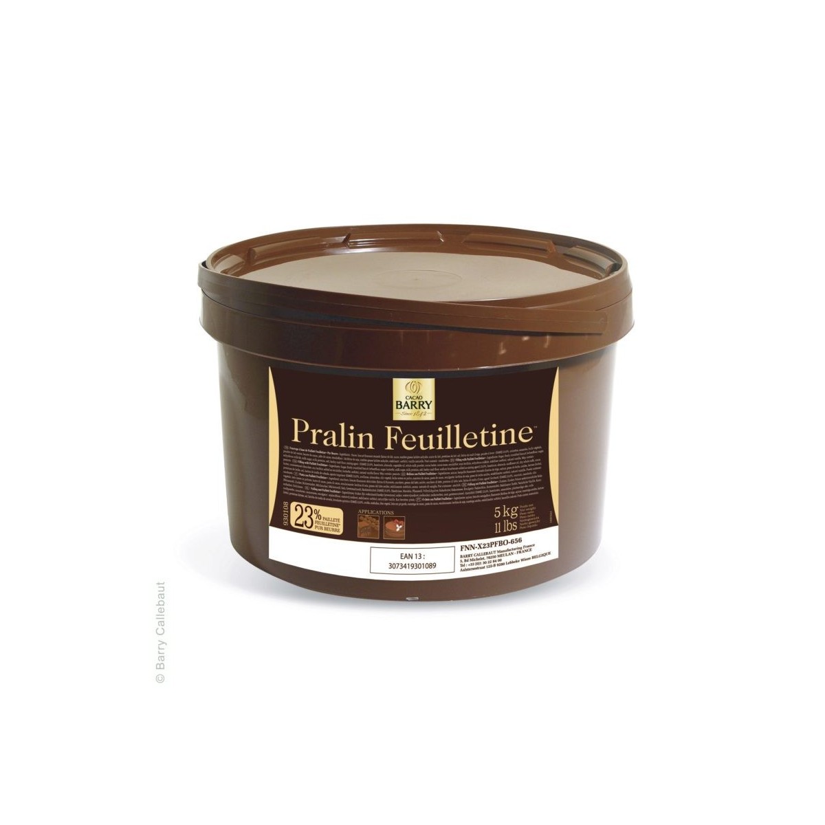 BARRY FNN-X23PFBO-656 PRALINE FEUILLETINE BOX OF 4 BUCKETS X 5 KG  BUCKET