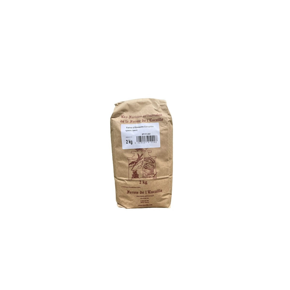 BLOEM SPELT HALF VOLKOREN 2KG FERME DE L ESCAILLE  ZAK