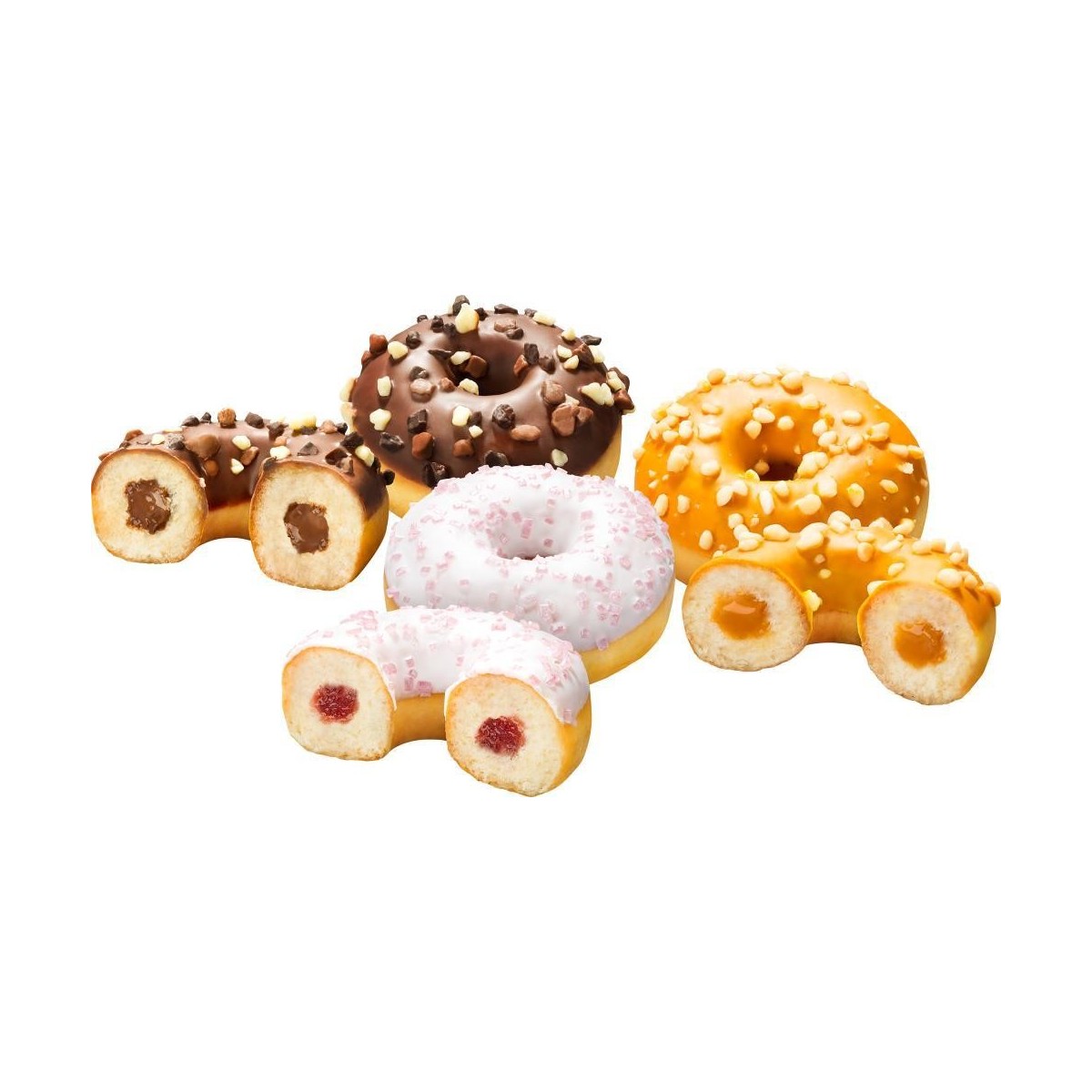 B & B 35086 MINI DONUT FOURRES ASSORTIS 60 (3 X 20PCES) X 32GR