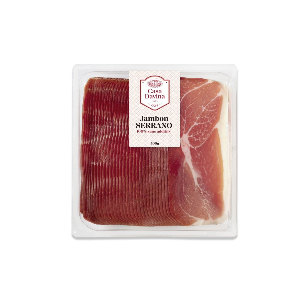 JAMBON SERRANO TRANCHE AVEC  INTERCALAIRE 8 X 500GR