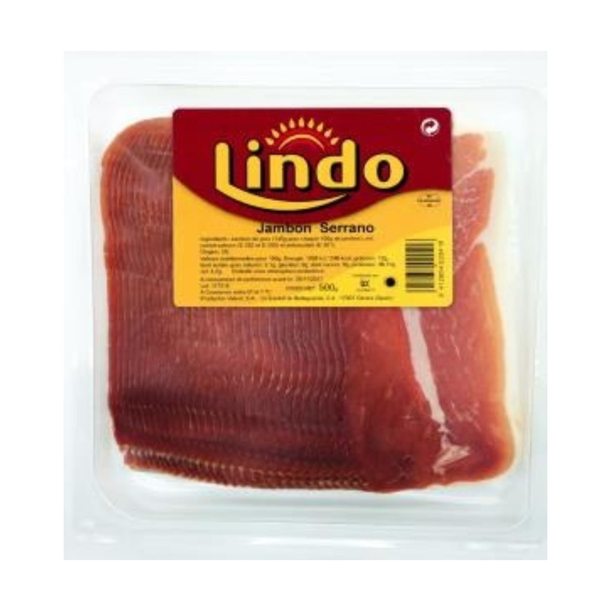 JAMBON SERRANO TRANCHE AVEC  INTERCALAIRE 8 X 500GR