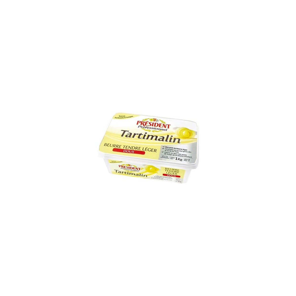 PRESIDENT TARTIMALIN BEURRE A TARTINER DOUX LEGER  40% MG 1KG