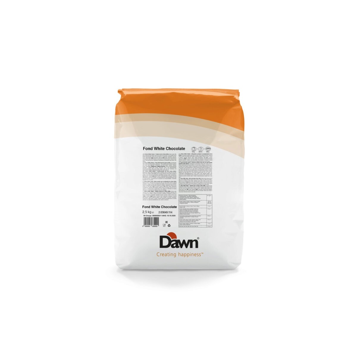 DAWN FONDS BAVAROIS WITTE CHOCOLADE 5KG  CARTON