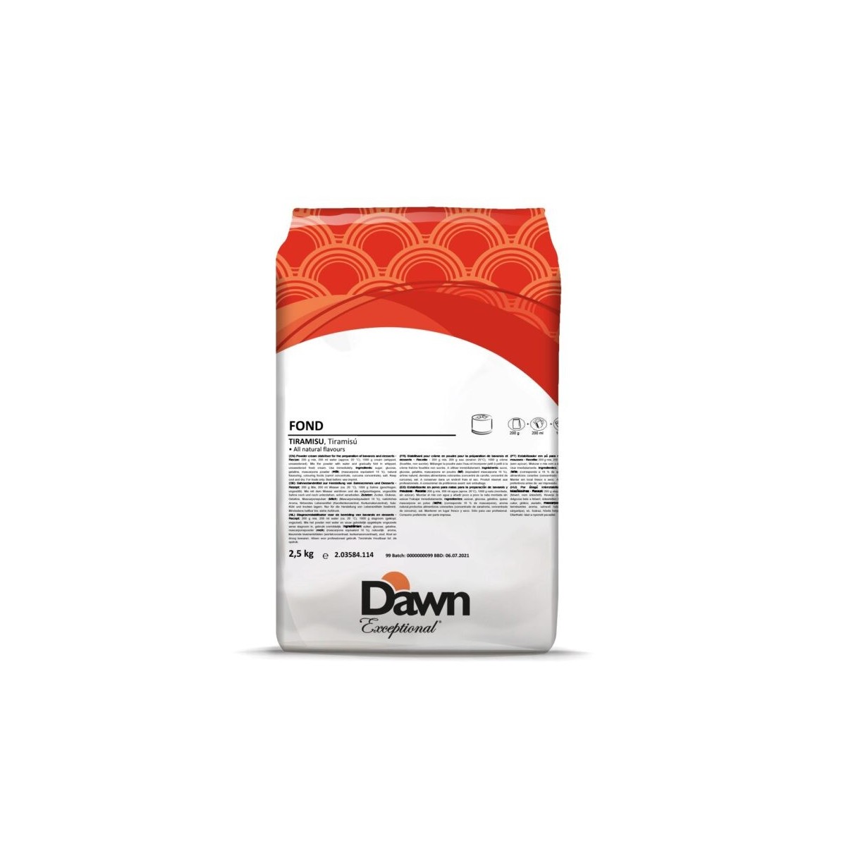 DAWN FONDS BAVAROIS TIRAMISU 5KG  CARTON