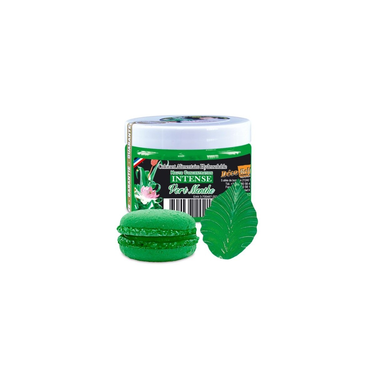 COLORANT HYDROSOLUBLE INTENSE VERT MENTHE  E102-E133- INT61 50GR