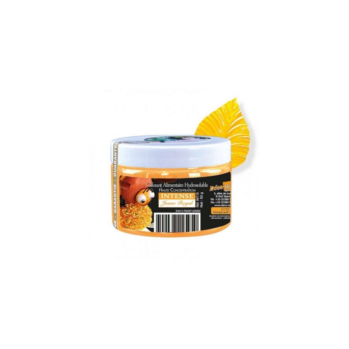 COLORANT HYDROSOLUBLE INTENSE JAUNE ROYAL E102-E110 - INT15 50GR