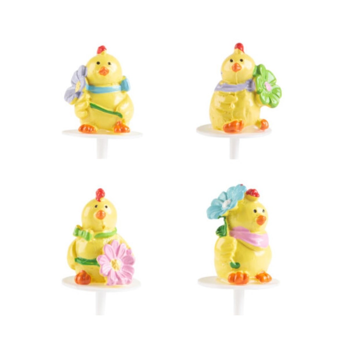 1069874 POULES AVEC FLEURS   32PCES S/CDE