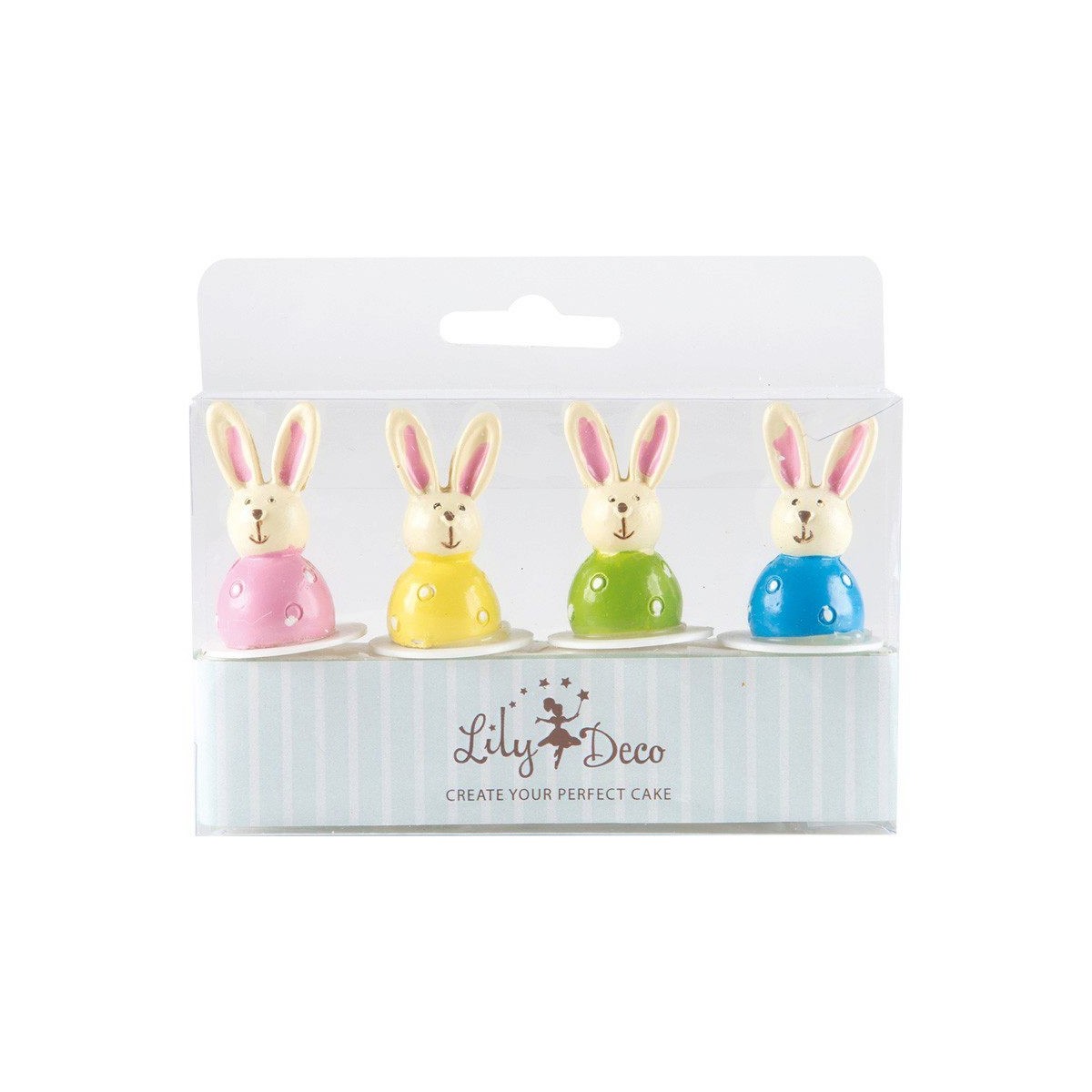 1022095 BTE DE 4 LAPINS COLORÉS 4CM S/CDE