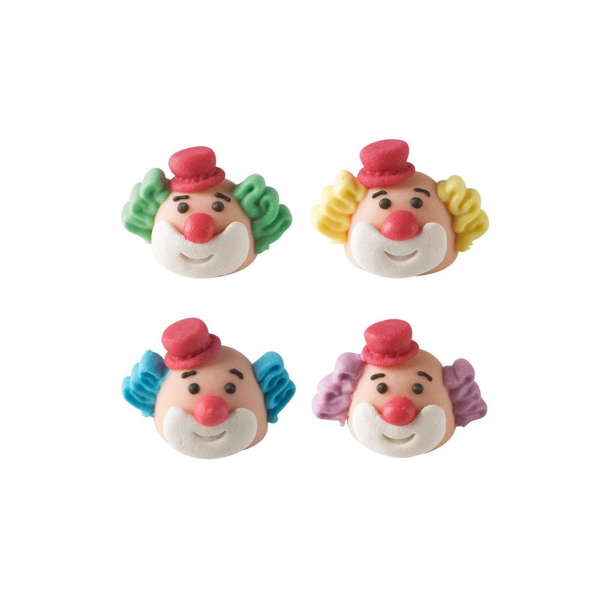 1052208 TÊTE DE CLOWN EN SUCRE 4CM 42PCES S/CDE