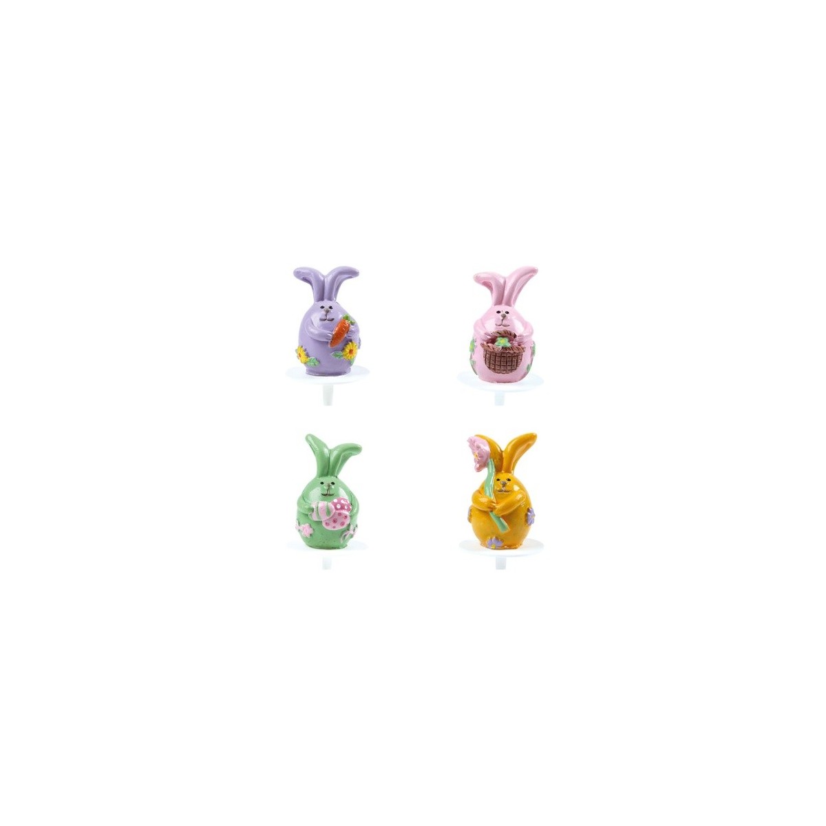 69865 LAPINS COLORÉS PLASTIC HT3CM 32PCE S/CDE