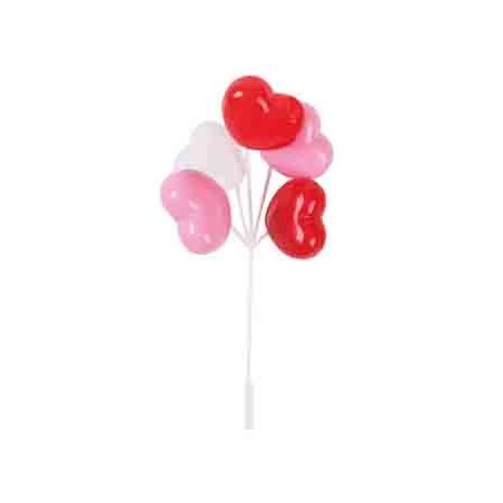 1059607 BALLONS EN PLASTIQUE EN FORME DE COEURS 3COULEURS 12CM 72PCES S/CD