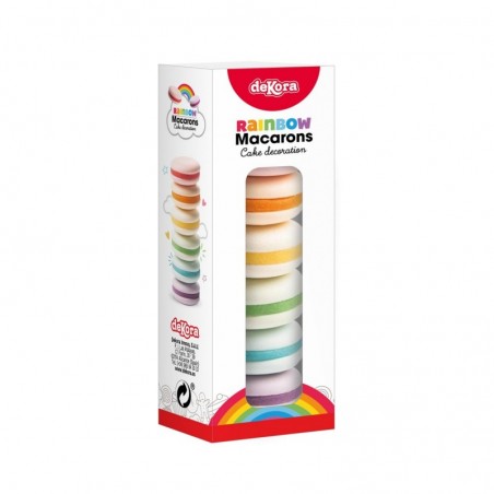 205191 BOXED SET 6 SUGAR MACAROONS ASS COLOURS Ø 3CM