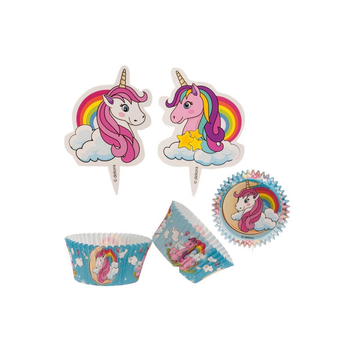 339252 DEK CUPCAKE DOOSJE UNICORN 24 STUKKEN (6)BLISTER