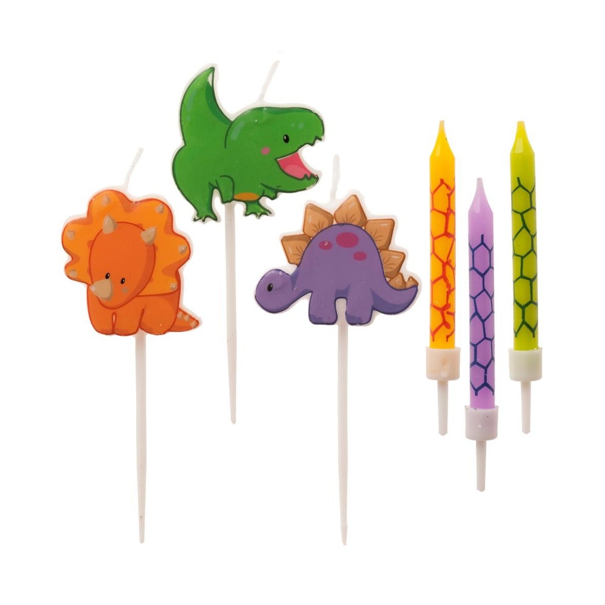 ASSORTIMENT DE PETITE BOUGIES DINOSAURE 9 PCES