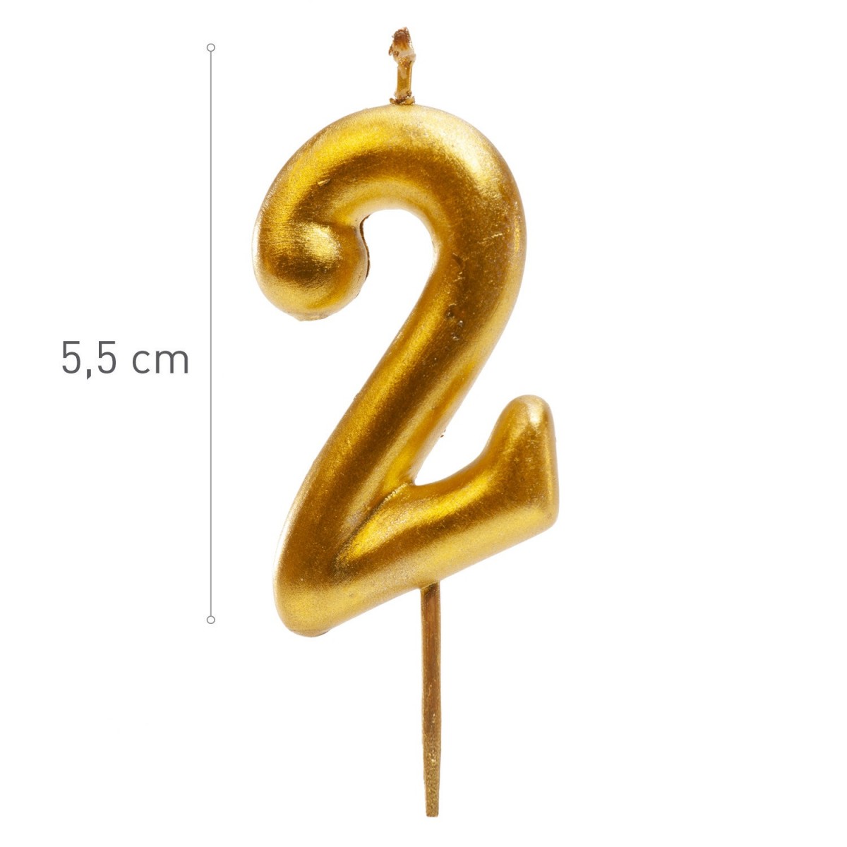 345422 GOLD CANDLE N°2 5,5CM