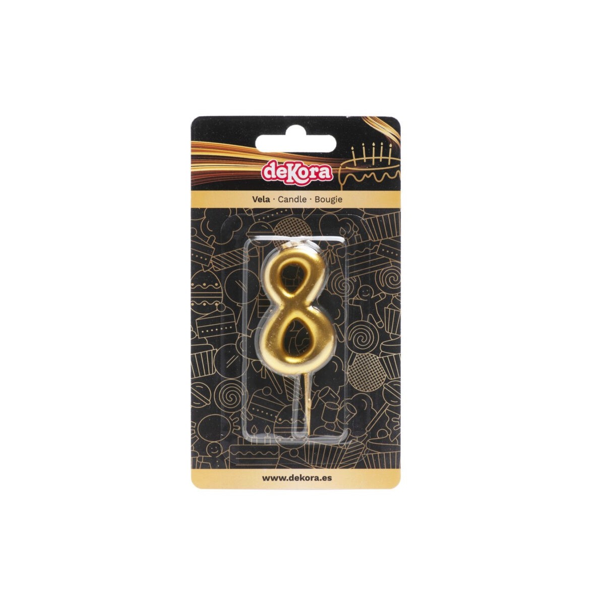 345428 GOLD CANDLE N°8 5,5CM