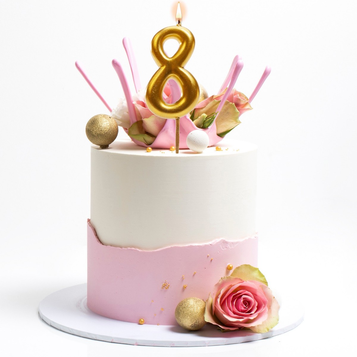 345428 GOLD CANDLE N°8 5,5CM