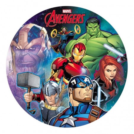 DISQUE EN AMIDON AVENGERS Ø20CM