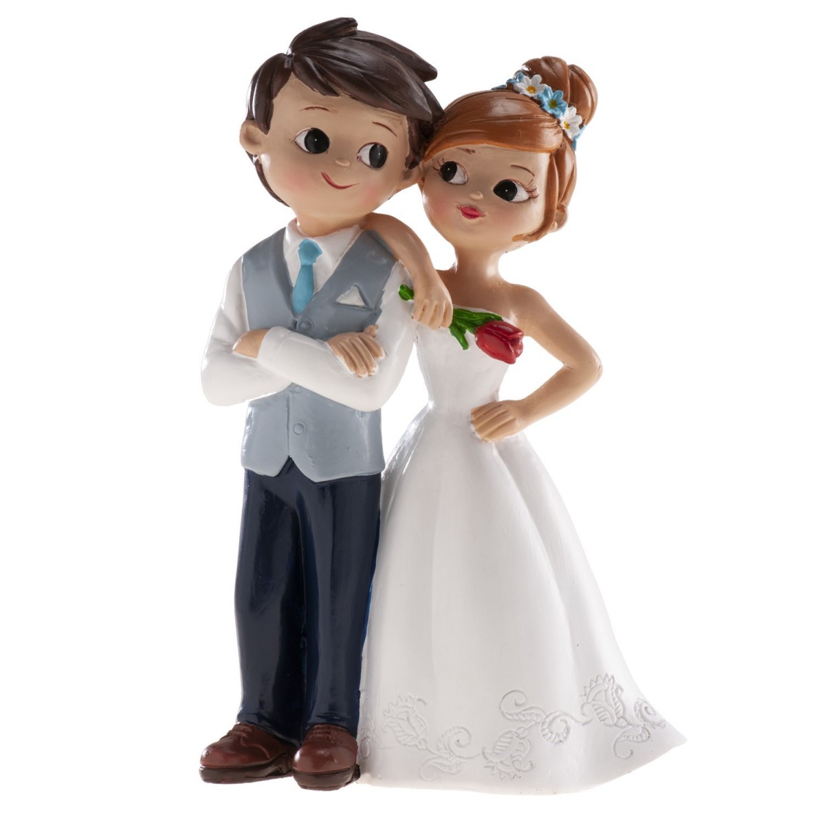 FIGURINE COUPLE MARIES AVEC FLEUR 16CM