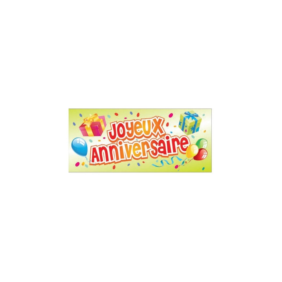 +5426S RECTANGLE AZYME JOYEUX ANNIVERSAIRE 90X40MM2 MODELES 24 PCES