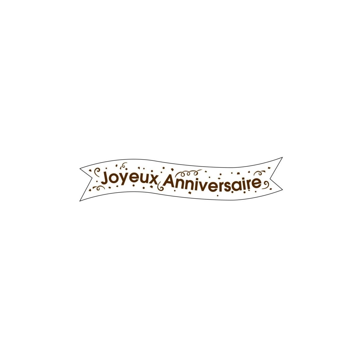 BANDEROLE AZYME BLANCHE  JOYEUX ANNIVERSAIRE 160X25MM 24 PCES