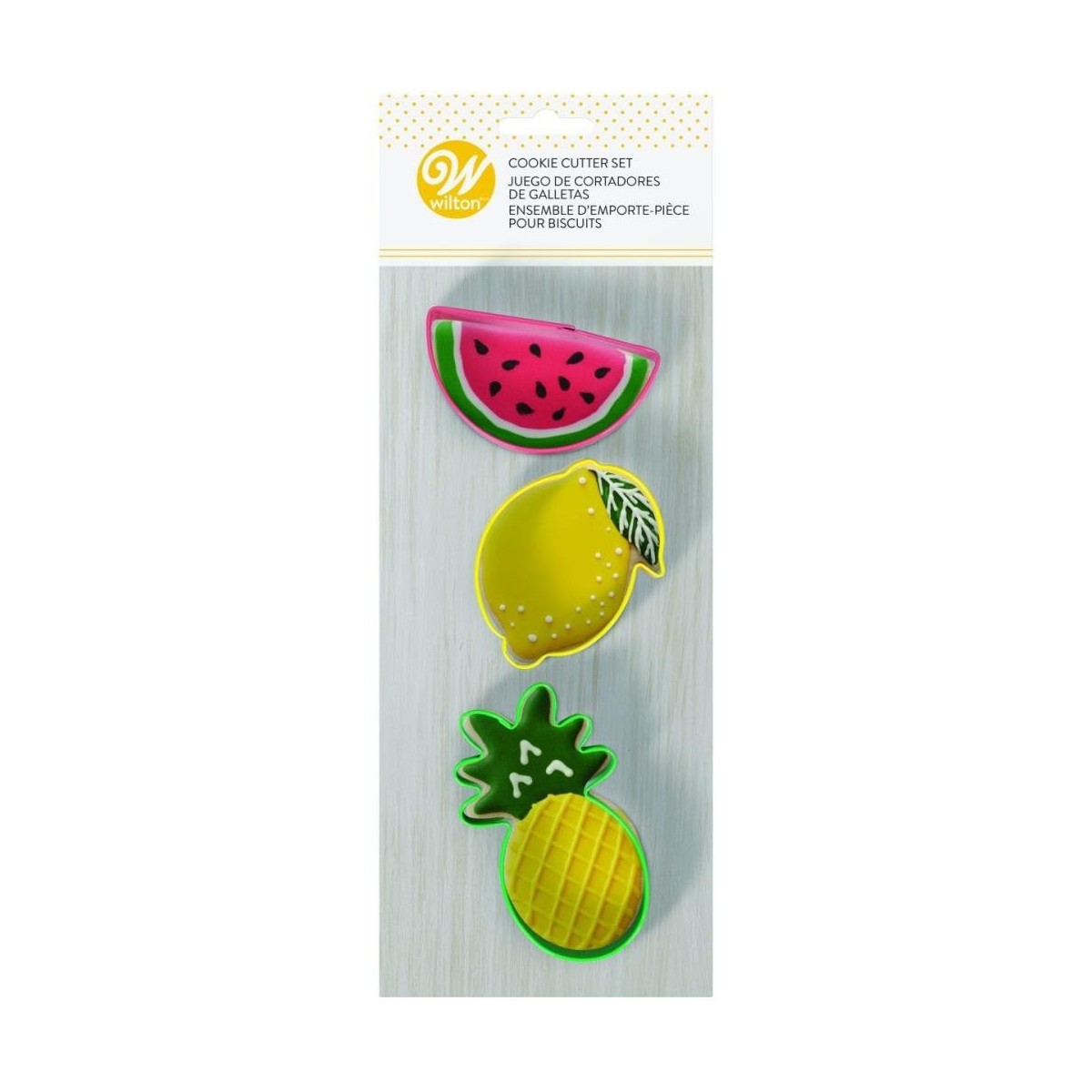 WILTON 3 EMPORTE-PCES PASTEQUE-CITRON-ANANAS