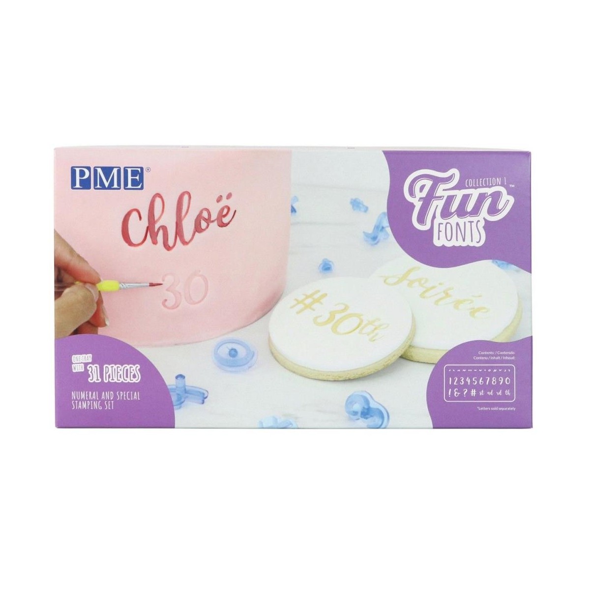 PME TAMPONS CHIFFRES ET CARACTERES SPECIAUX 12MM 31 PCES