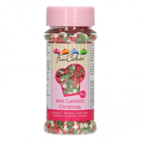 FUNCAKES MIX CONFETTIS RONDS ROUGE/VERT/BLANC 60GR