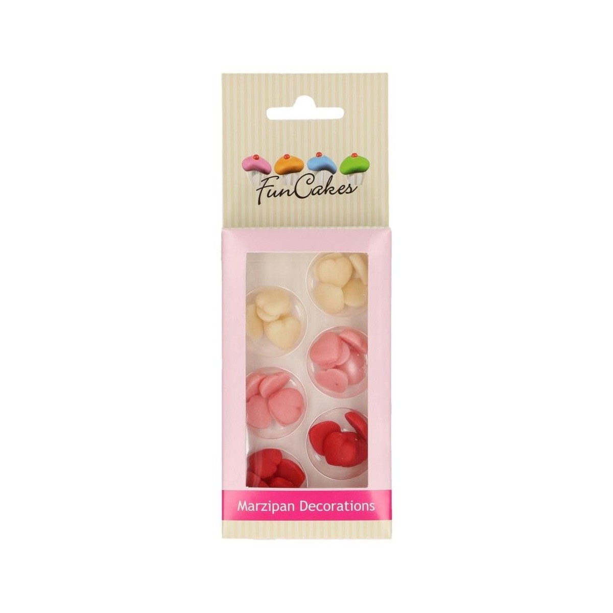 FUNCAKES ASSORTIMENT COEUR EN MASSEPAIN 1CM30 PCES