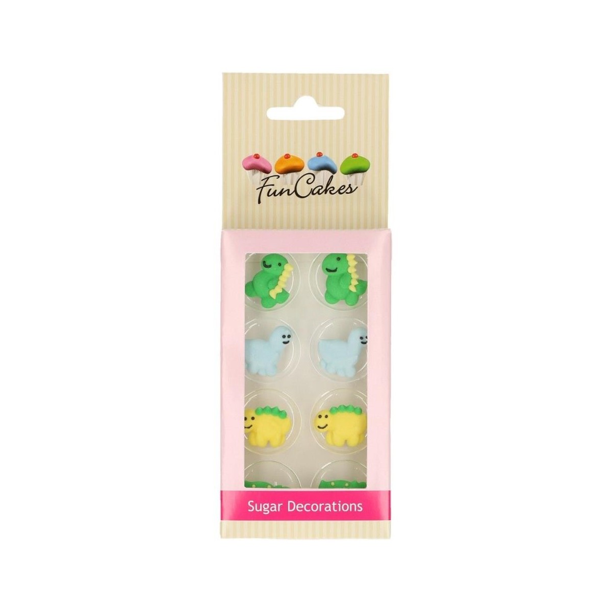 FUNCAKES SUIKERDECORATIE DINO 8 STUKKEN BLISTER