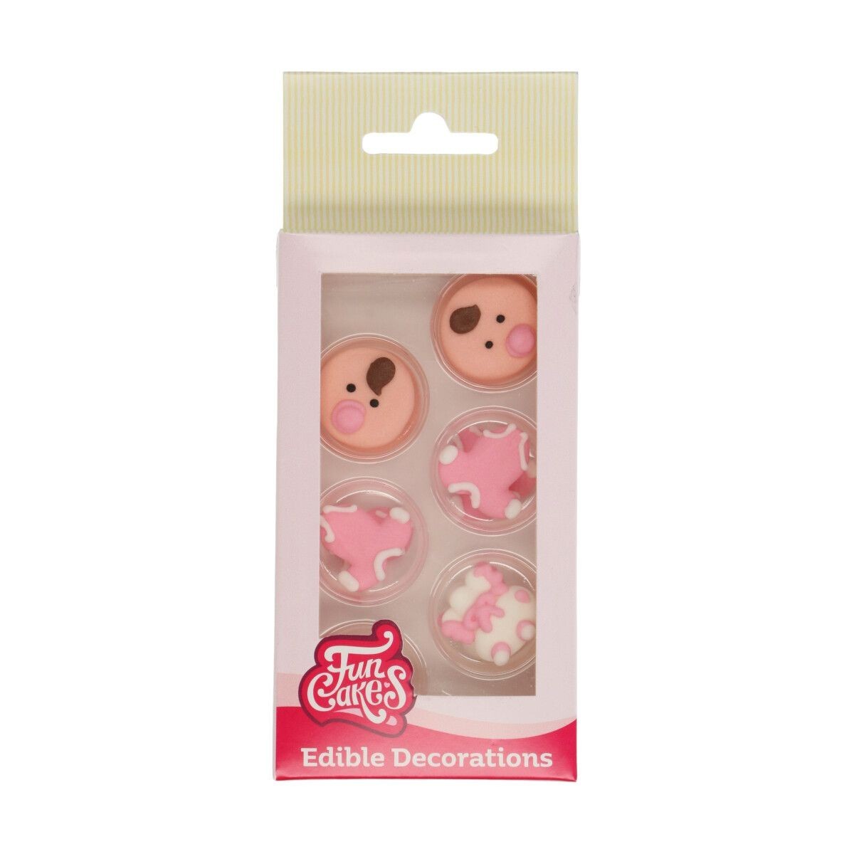 FUNCAKES SUIKERDECORATIE BABY MEISJE 8 STUKKEN BL