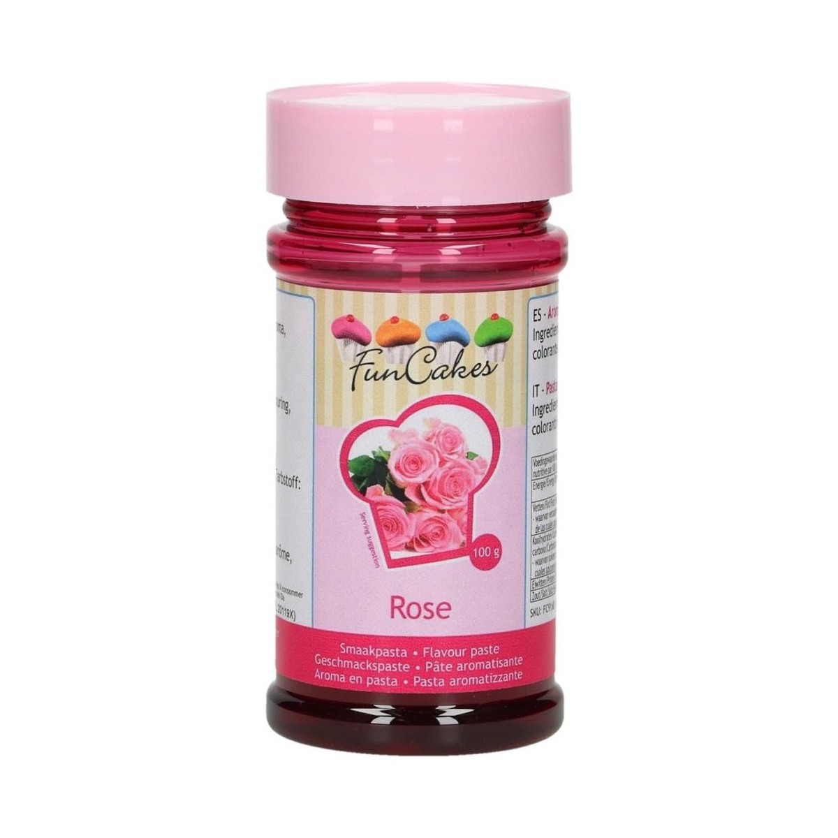 + FUNCAKES PATE AROMATISANTE ROSE 100GRS/CD APRES FIN DE STOCK