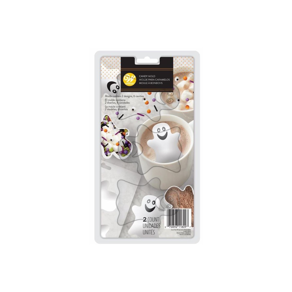 + WILTON MOULE CHOCO BOMB FANTOME EN PLASTIQUE 2X3 CAVITES