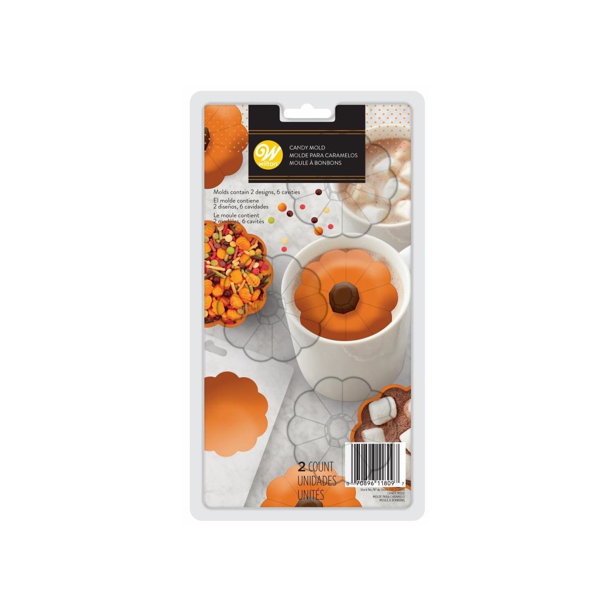 + WILTON MOULE CHOCO BOMB CITROUILLE EN PLASTIQUE 2X3 CAVITES