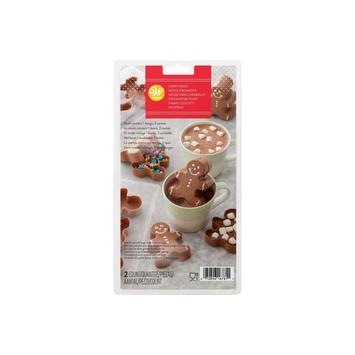 WILTON MOULE CHOCO BOMB BONHOMME PAIN EPICE EN PLASTIQUE 6 CAVITES