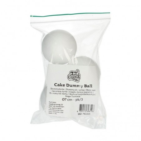 FUNCAKES SPHERE CAKE DUMMY Ø7CM 3PCES