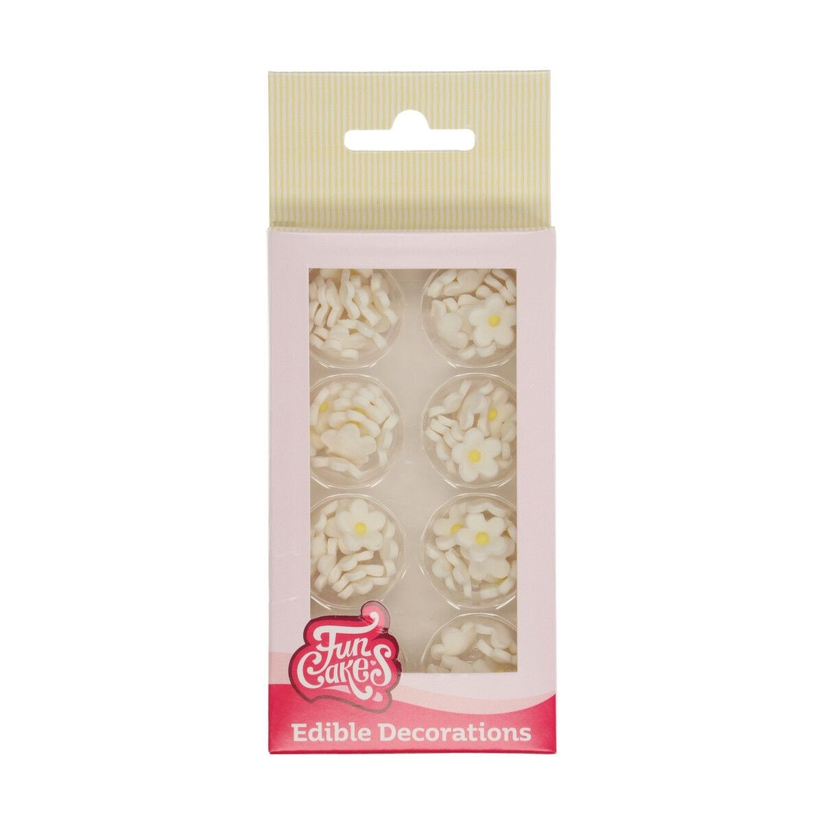 FUNCAKES WHITE MINI SUGAR FLOWERSØ1,4CM 64PCES