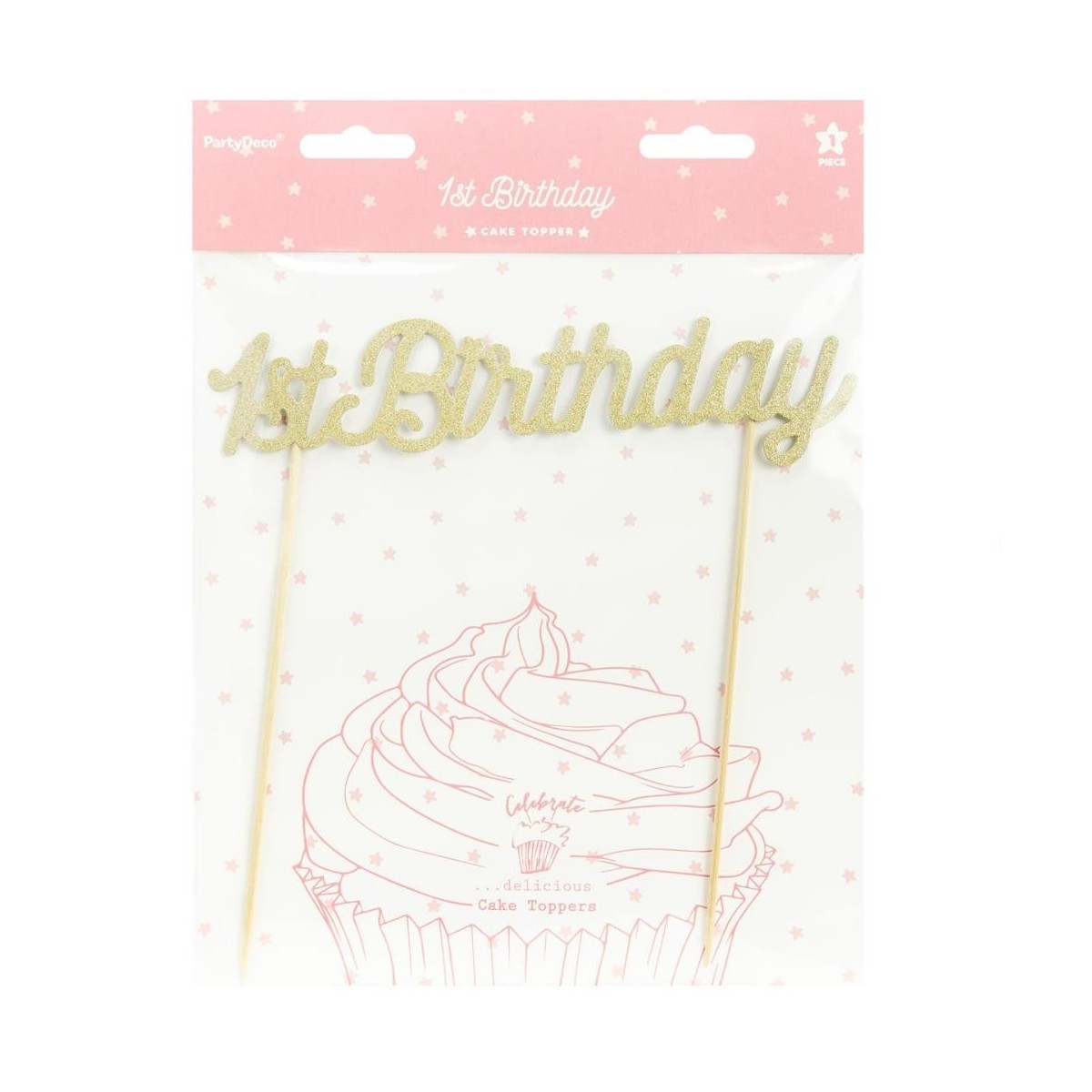 CAKE TOPPER 1ST BIRTHDAY DORE HT 21CM