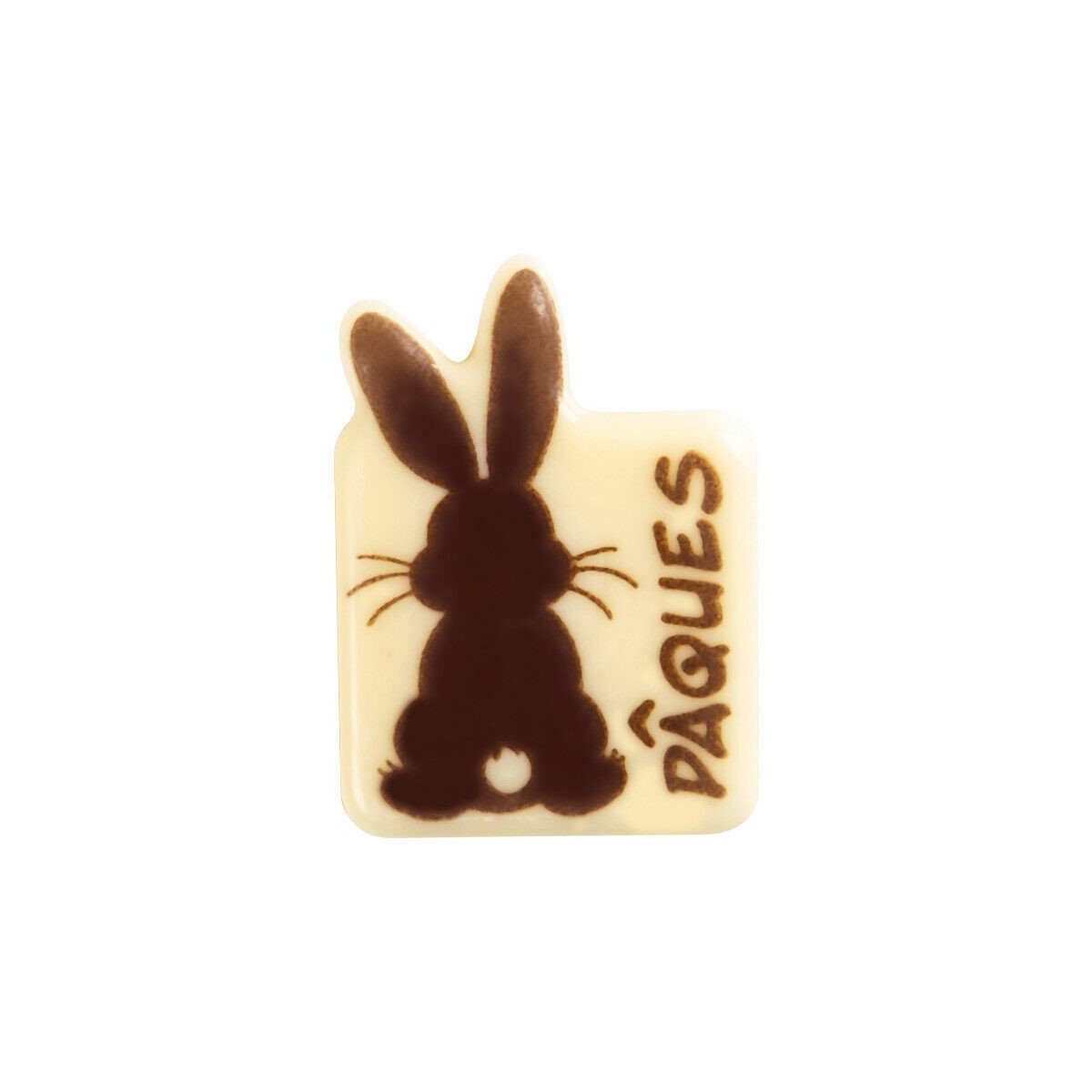 2069477 PLAQUETTE PAQUES LAPIN DE DOS 35X25MM CHOCOLAT BLANC 120 PCES